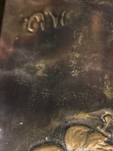Arte de pared floral de cobre prensado artesanal vintage años 70 retro firmado 32x 18 cm - Imagen 11 de 15