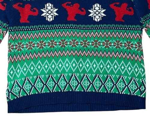 Blizzard Bay Ugly Christmas Sweater Body Building North Swole Buff Santa Size XL - Picture 7 of 10
