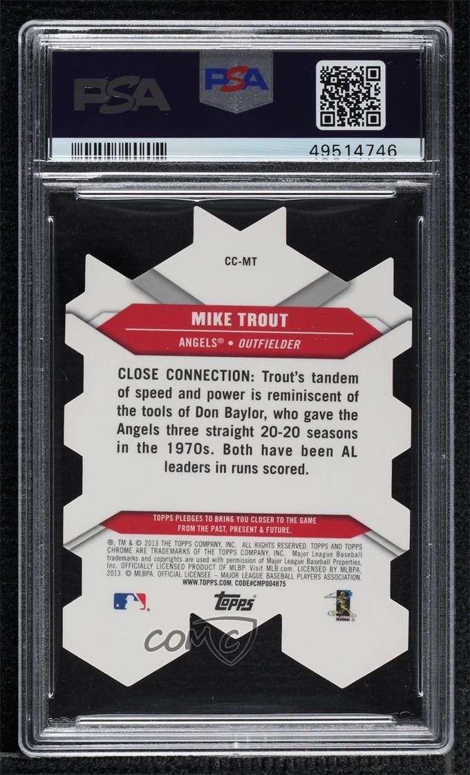 2013 Topps Chrome Connections Die-Cuts Mike Trout #CC-MT PSA 10 GEM MT view 2