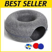 Stylish Cat Tunnel Bed, Scratch-Resistant, 24x24x11