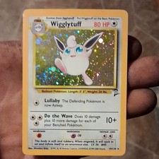 Pokémon Wigglytuff Base Set 2 Holo Rare 19/130 80 HP Do the Wave Card