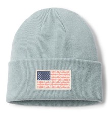 Columbia PFG Fish Flag Cuffed Beanie, Unisex Knit Hat, Multi Color, One Size