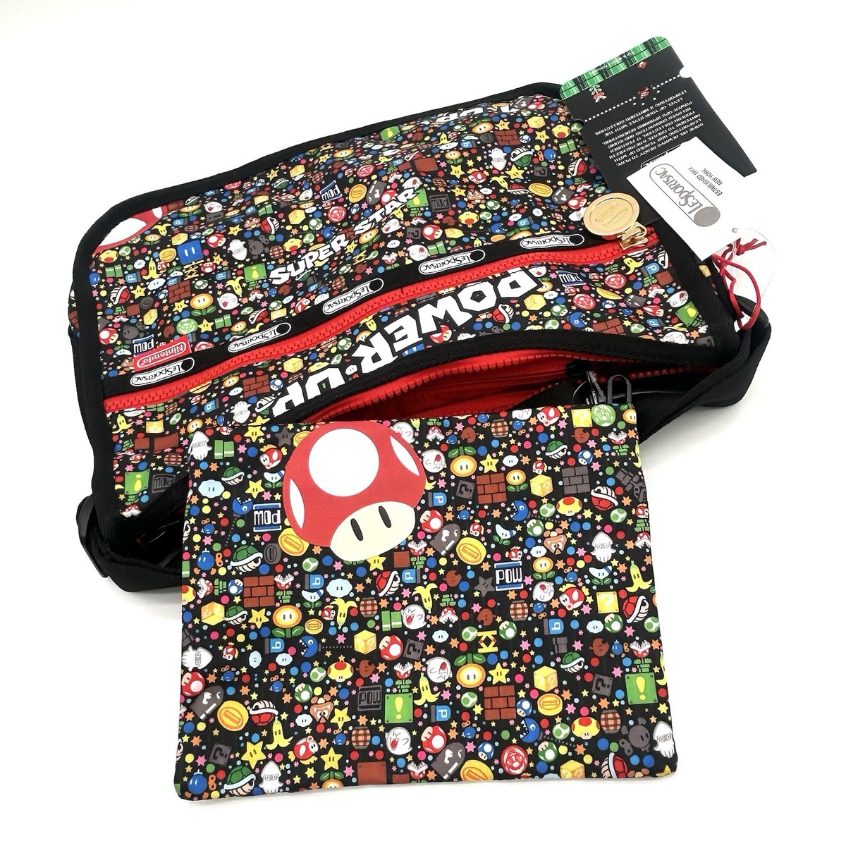 Nintendo LeSportsac Super Mario Bros Power Up Burst Bag Purse