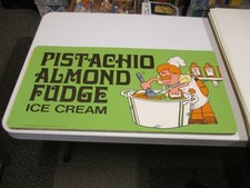 Baskin Robbins ice cream 1980 PISTACHIO ALMOND FUDGE store sign cooking vat