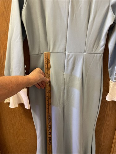 1920’s-30’s StyleDress Blue/White Accent Buttons Kick Pleat Poly Blend Washable - Picture 13 of 19