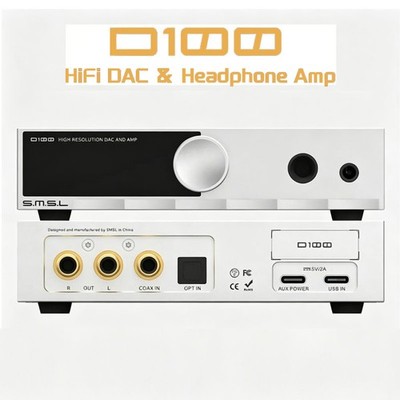 SMSL D100 HiFi Decoder ES9081 Balanced DAC Headphone Amp 6.35mm+4.4mm Output