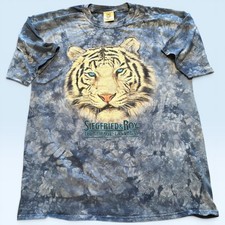Vintage Siegfried & Roy Shirt Mens XL Blue Tiger Tie Dye Mirage Las Vegas TShirt
