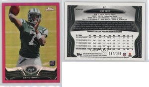 2013 Topps Chrome BCA Pink Refractor /399 Geno Smith #21 Rookie RC