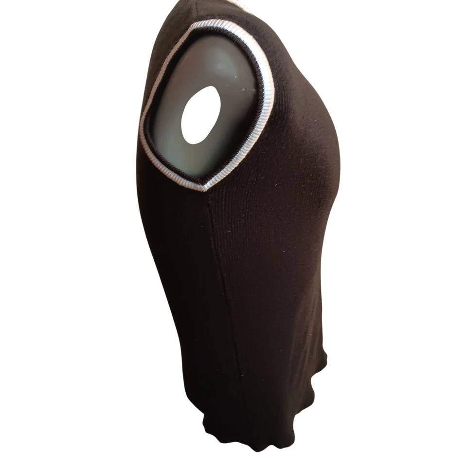 Chaleco Suéter Pequeño De Colección Para Hombre Sin Mangas Cuello en V Tejido Von Cort Marrón Acrílico Foto 3 de 4