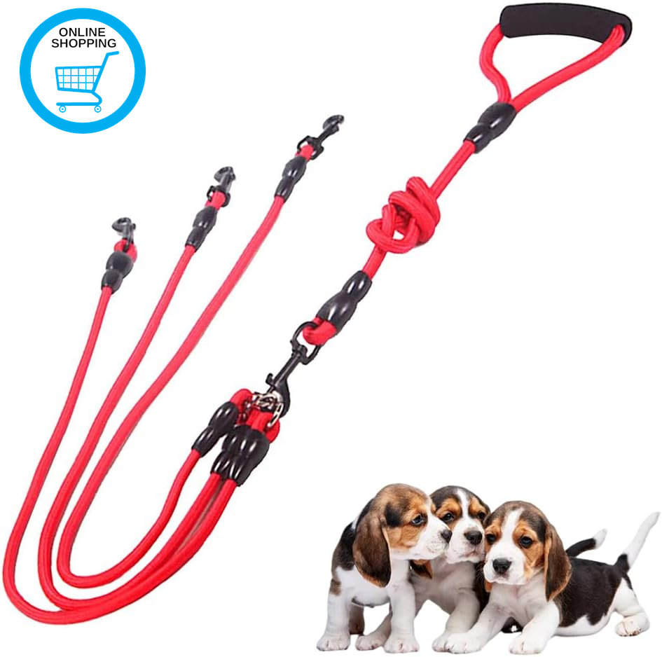 3 in 1 Dog Leashes, with Adjustable Detachable Coupler, 3 Way Dog Leash, Durable