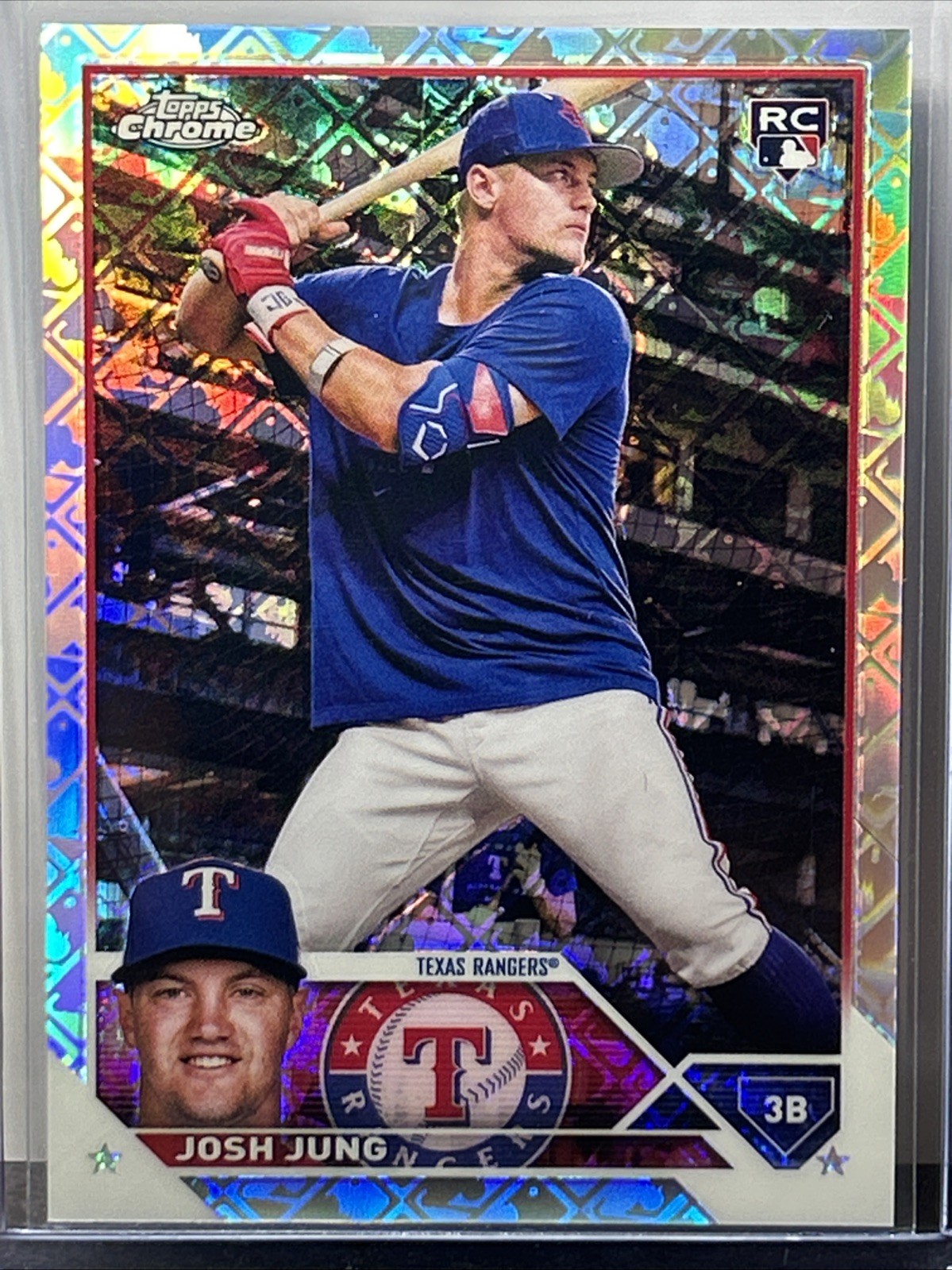 Josh Jung 2023 Topps Chrome Logofractor Image Variation Rookie RC #93 Rangers
