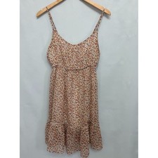 A:GRADE Ditsy Floral Babydoll Mini Sundress Cream Orange Large