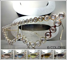Classy Elegant RETRO CAT EYE Style SUN GLASSES Rose Gold Frame Bling Crystals