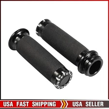 Motorcycle Black Hand Grips 1 Inch Handlebar Grips Electronic Throttle Univer...