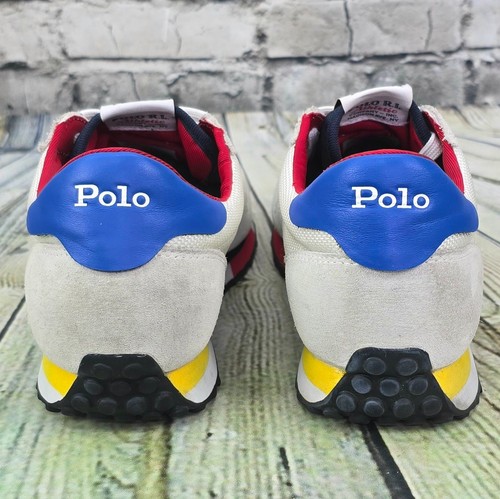 Polo Ralph Lauren Train 85 SK Sneakers Mens 10 Multicolor Athletic Suede Preppy - Picture 5 of 9
