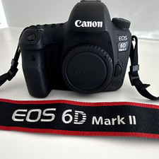 Canon EOS 6D Mark II 26.2MP DSLR Body Black Wi-Fi w/ Strap Grip Box