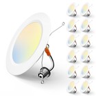 5/6 Inch 5CCT LED Recessed Lighting 12 Pack, 1050LM Flat Can Lights, Dimmable...