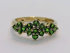 9ct Gold Chrome Diopside Cluster Ring Fully Hallmarked Size N