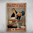 Vintage Metal Tin Sign Girl Baking Cake Wall Decor Art Poster 8x12 inch