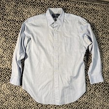 Vintage Polo Ralph Lauren Blue Long Sleeve Button Up Shirt Size 16 32/33 Vtg