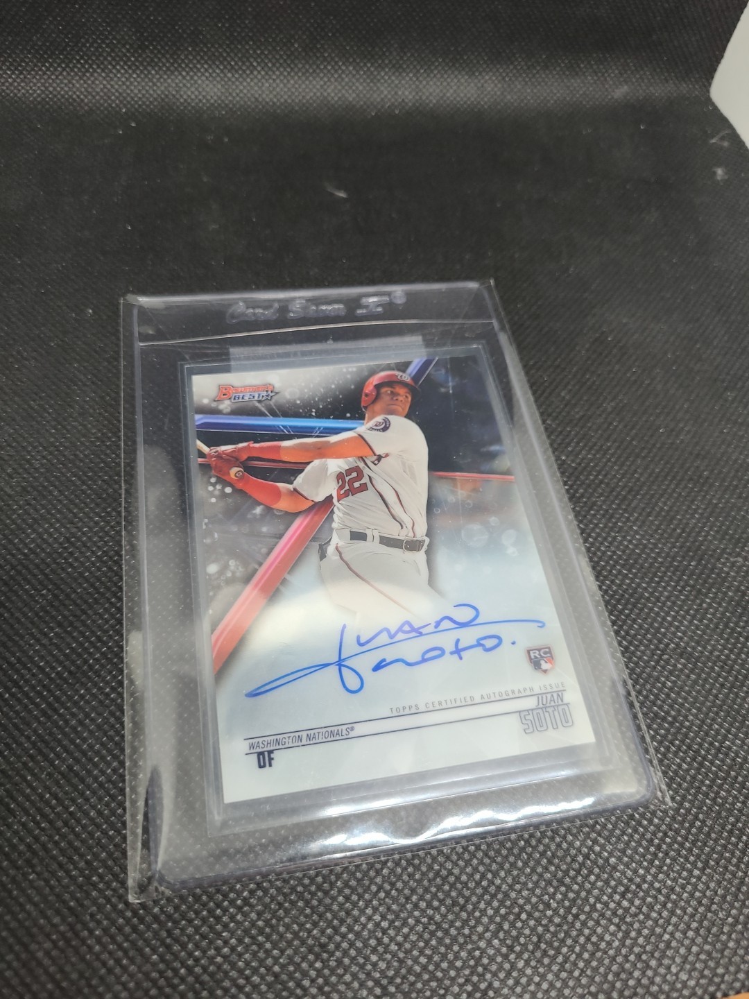 2018 Bowmans Best - Best of 2018 JUAN SOTO ROOKIE AUTO INSERT #B18-JSO (AU, RC)