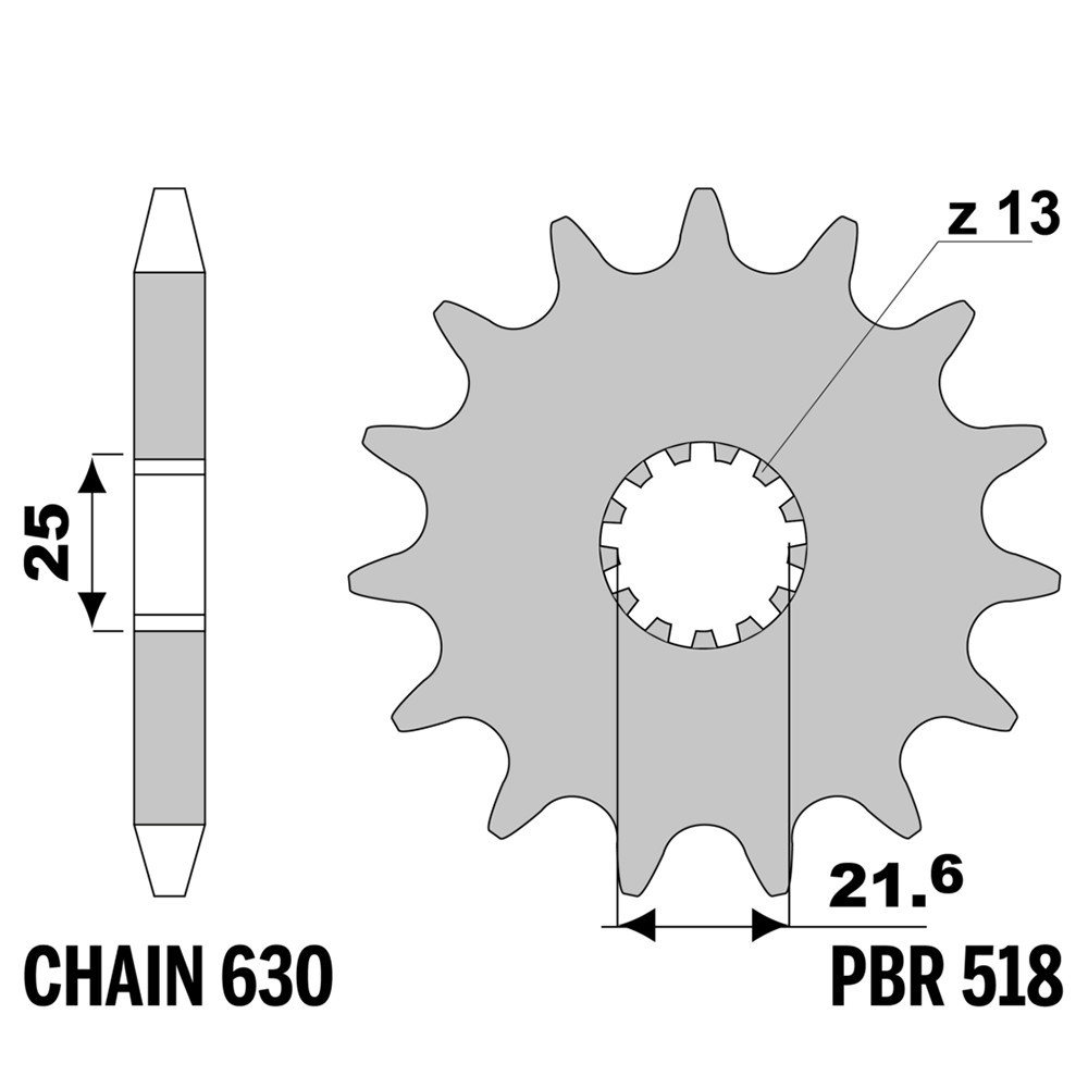 Pignon avant PBR pas 630 résistant à l'usure 15 dents pour boîte Suzuki GSX-E 1100 1980