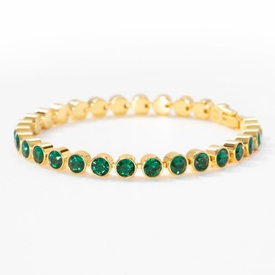 Touchstone Crystals by Swarovski MINI ICE Bracelet GOLDEN GREEN  7 1/4''   3294