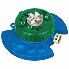Gardener Select Adjustable 9-Pattern Turret Sprinkler, Green/Blue