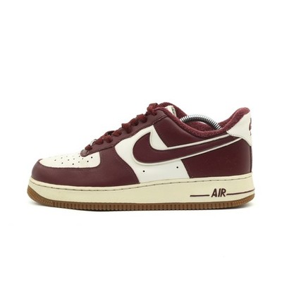 Nike Herren Air Force 1 Low Sneaker Bordeaux Weiß Low-Top Air-ämpfung EU 42
