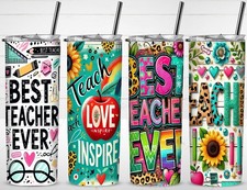 Teacher Skinny Tumbler Personalize Gift Appreciation Choose From 8 Designs