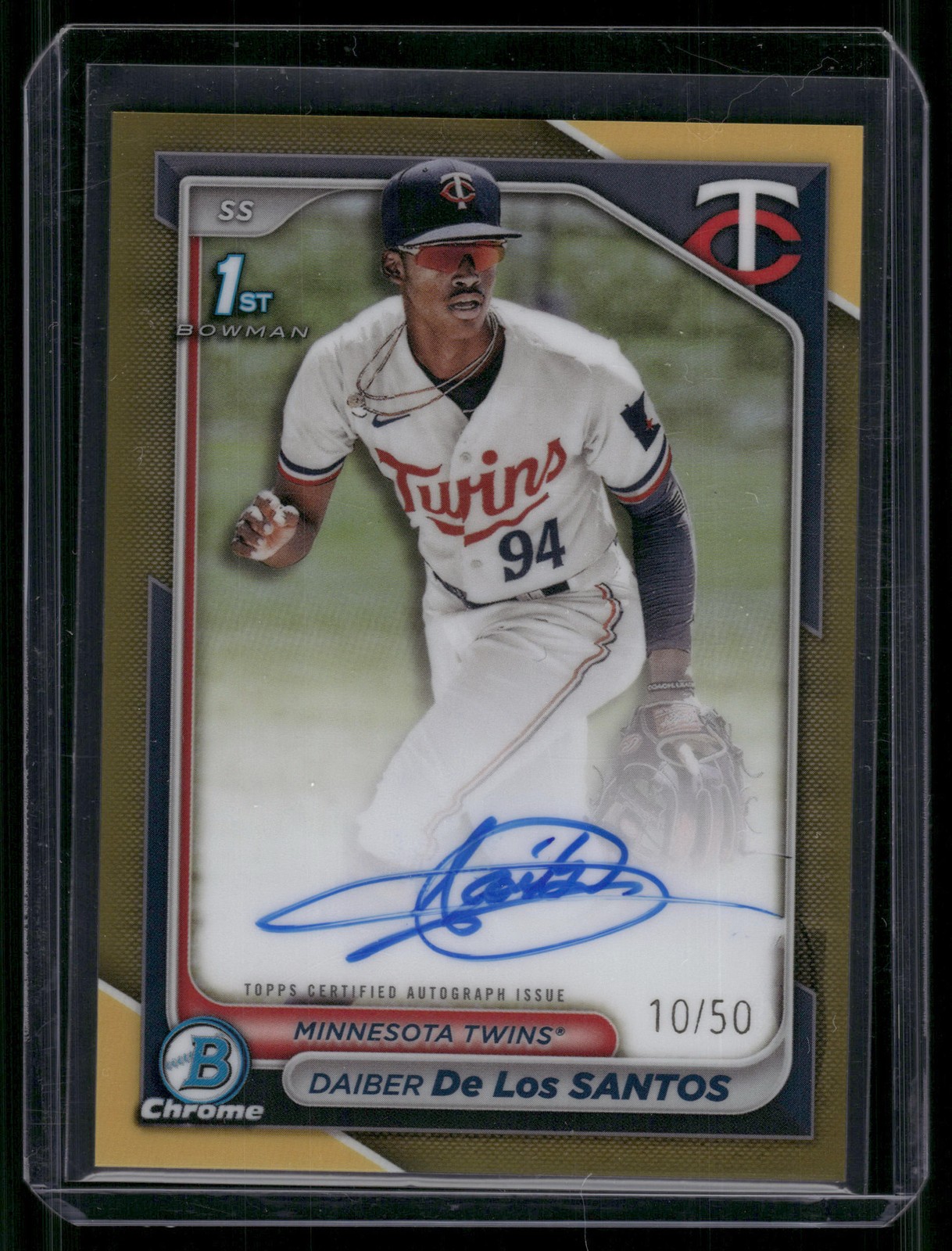 2024 Bowman Chrome Daiber De Los Santos #CPA-DD 1st Prospect True Gold Auto /50