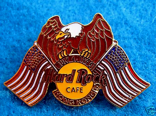 HONGKONG CHINA 4. JULI AMERICAN EAGLE & FLAGS 1995 Hard Rock Cafe PIN - Bild 1 von 1
