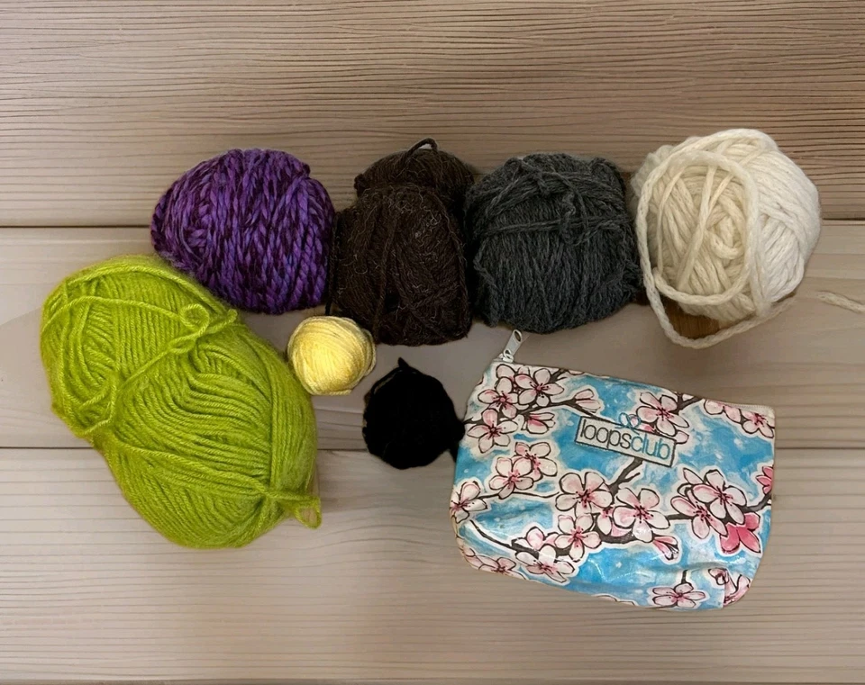 Alpaca Wool Cotton Acrylic Mixed Yards Ball Lot With Knitting Needles  - Image 2 of 4