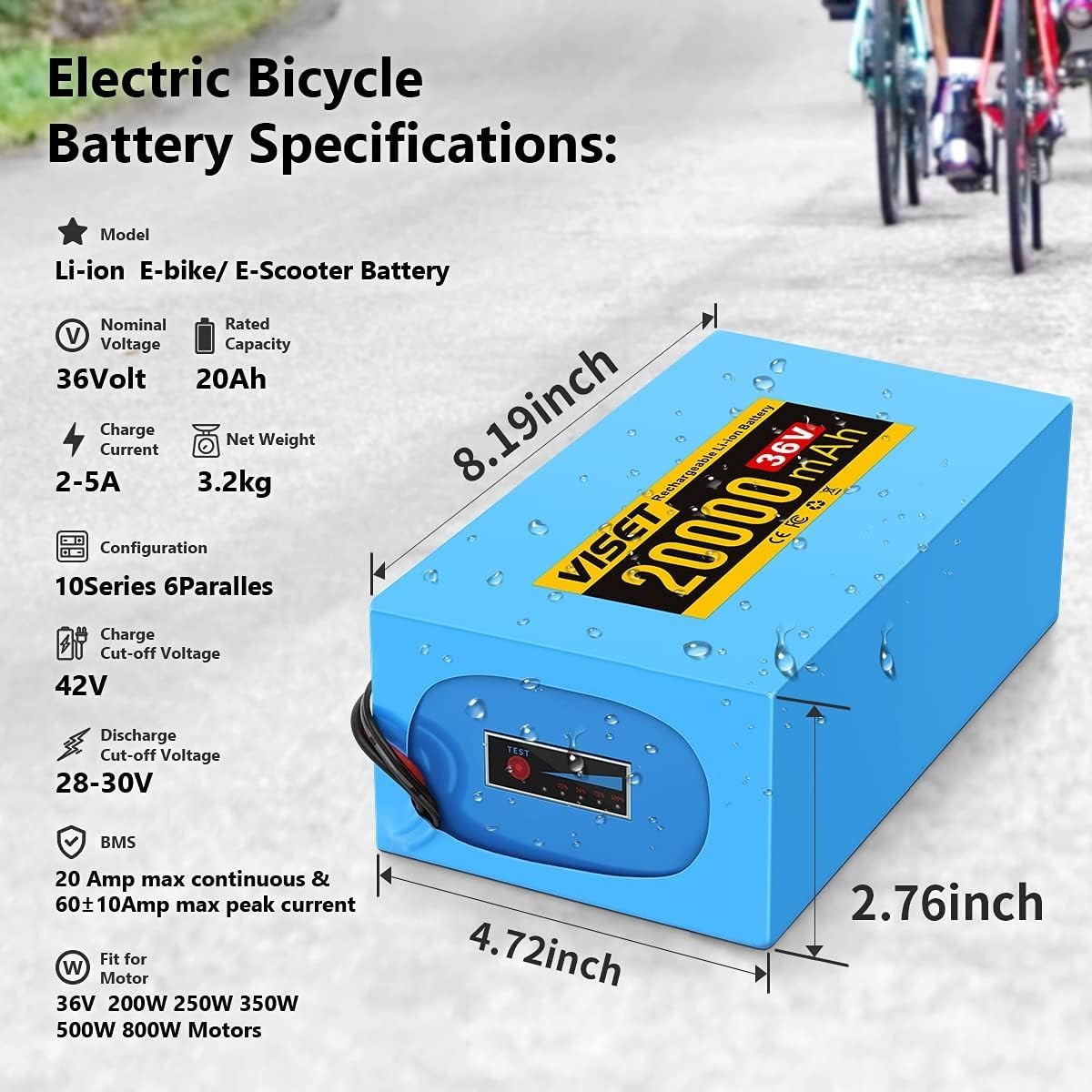48V 36V 24V 10Ah 14Ah 20Ah 30Ah Ebike Lithium Battery for 200W-1500W Motor BMS