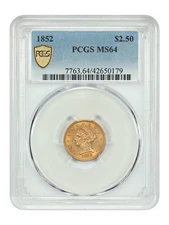 1852 $2.50 PCGS MS64 - Liberty Head $2.5