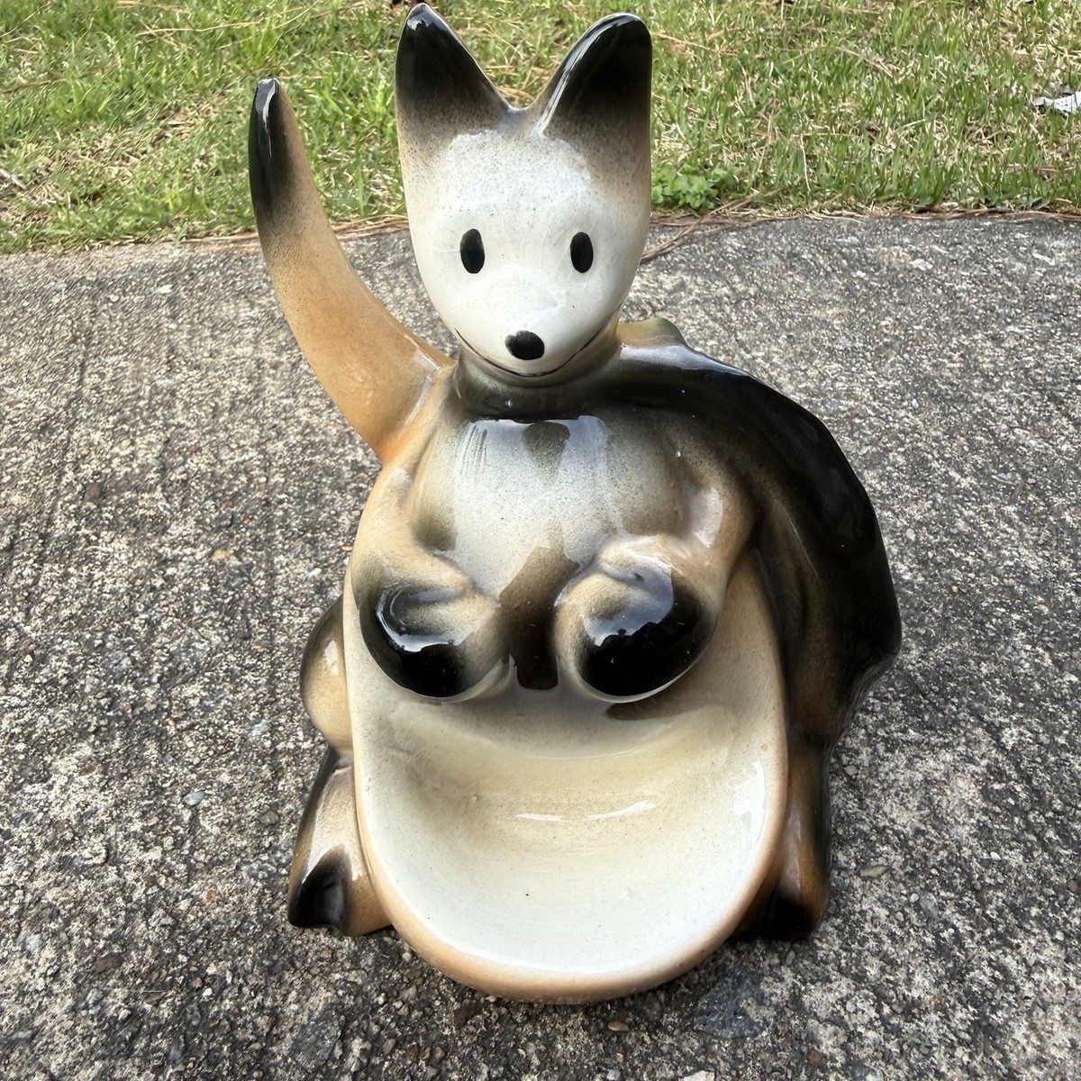 50's 60's ヴィンテージ　ボーリング　小物入れ　ロカビリー　ヌード Vtg Pulp Fiction 1950's Ceramic Boxing Kangaroo Dresser Caddy