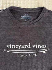 Vineyard Vines Performance Long Sleeve Surf Board Gray T-Shirt - XL (Adult)