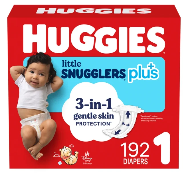 Huggies Little Snugglers Diapers, Size 1 - 192 Count