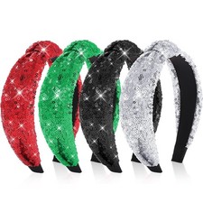 4 Pcs Christmas Knotted Headband Elegant Headbands for Women Non Slip for Hai...