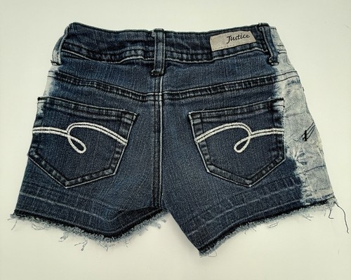 (2) Justice • Girls • Size 8 Slim(8S) • Denim Shorts • American Flag • Acid Wash - Picture 9 of 11