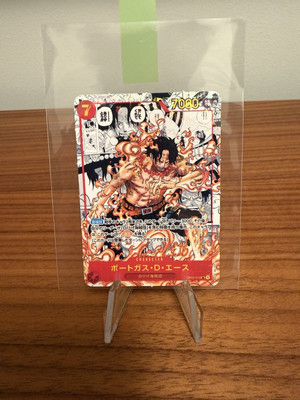 #ad Holo Ace OP02 013 Mini Manga Alt Art Perfórate Jap One Piece Card Raw EUR 75.00