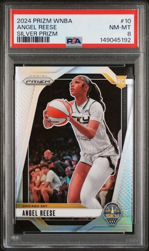 2024 Panini Silver Prizm WNBA #10 Angel Reese Chicago Sky RC Rookie PSA 8 NM-MT