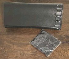 Christian Dior Black Eyeglass Case And Cleaning Cloth New