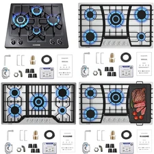 KOXKING Bulit-in Gas Cooktop Propane Stove Top 24/30/36 in 4/5 Burners Dual fuel