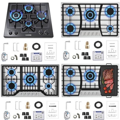 KOXKING Built-in Gas Cooktop Propane Stove Top 24/30/36 in 4/5 Burners Dual fuel