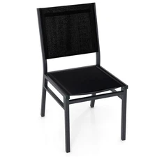 Outdoor Dining Chairs w/Backrest Heavy-Duty Aluminum Frame Breathable Seat