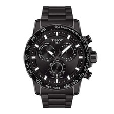 Reloj de cuarzo Tissot Super Sport cronógrafo para hombre, esfera negra, pulsera, T12561733051