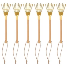  6 Pack Mini Zen Garden Rakes Metal Tiny Rake for Crafts Tabletop Decor Gold
