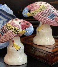 Rare Chelsea House Chinoiserie Preening Mandarin Duck Bird Fowl Pair Italy 7