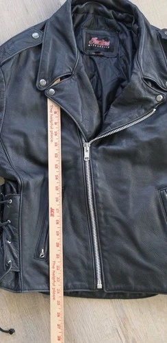 Vintage Indian Motorcycle Leather Jacket Mens L Black Side Lace CA31466 Canada image 4